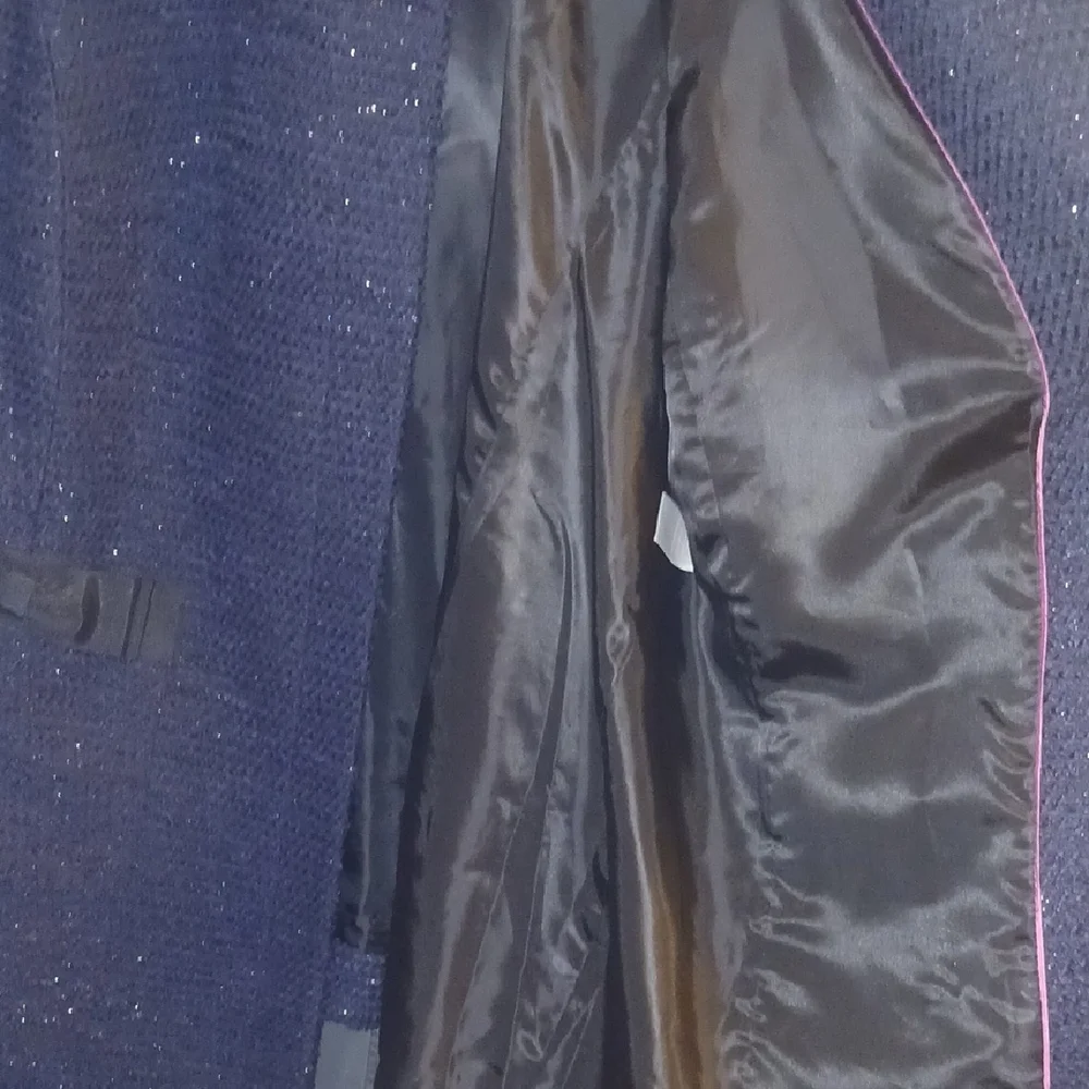 Talbots size 18P Navy Blue Tweed Coat - Picture 5 of 6